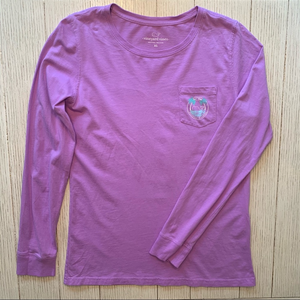 Vineyard Vines purple long sleeve pocket tee, XS